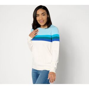 Studio Park Women's Top Sweater Sz M Summer Sunset Blue A642680